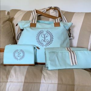 Pottery Barn Kids Aqua Diaper Bag